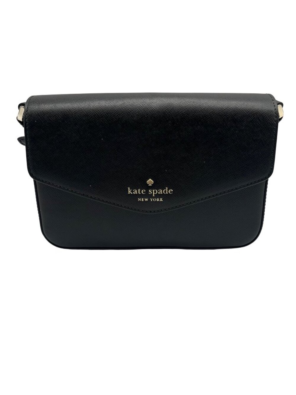 Kate Spade Black Saffiano Leather Sadie Envelope Crossbody Bag